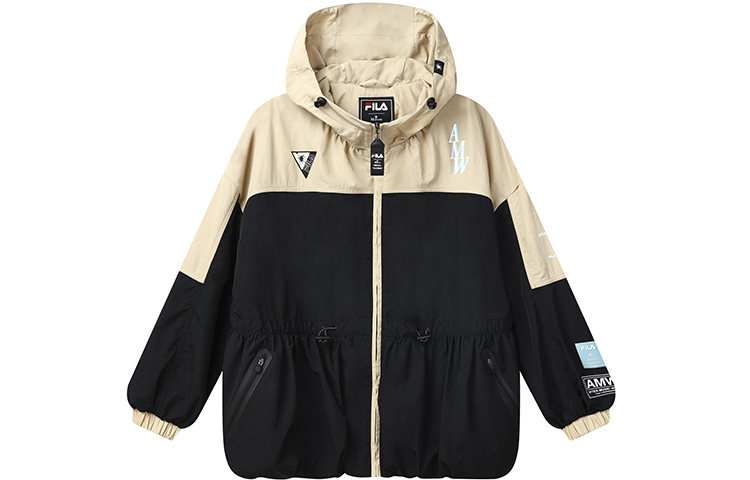 Order (W) FILA x MIHARA YASUHIRO Chaqueta Negra Trigo Tejida con Capucha Colorblock. F11W133704F-BK