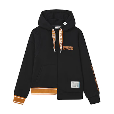 (Women) FILA MIHARA YASUHIRO Colorblock Irregular Hoodie in Black F11W243206F-BK