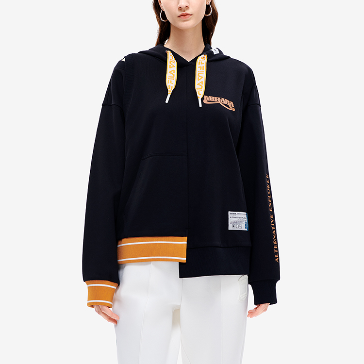 (Women) FILA MIHARA YASUHIRO Colorblock Irregular Hoodie in Black F11W243206F-BK 圖 5