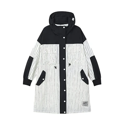 (Women) FILA MIHARA YASUHIRO Colorblock Striped Hooded Jacket in Gray/Purple F11W133705F-BG