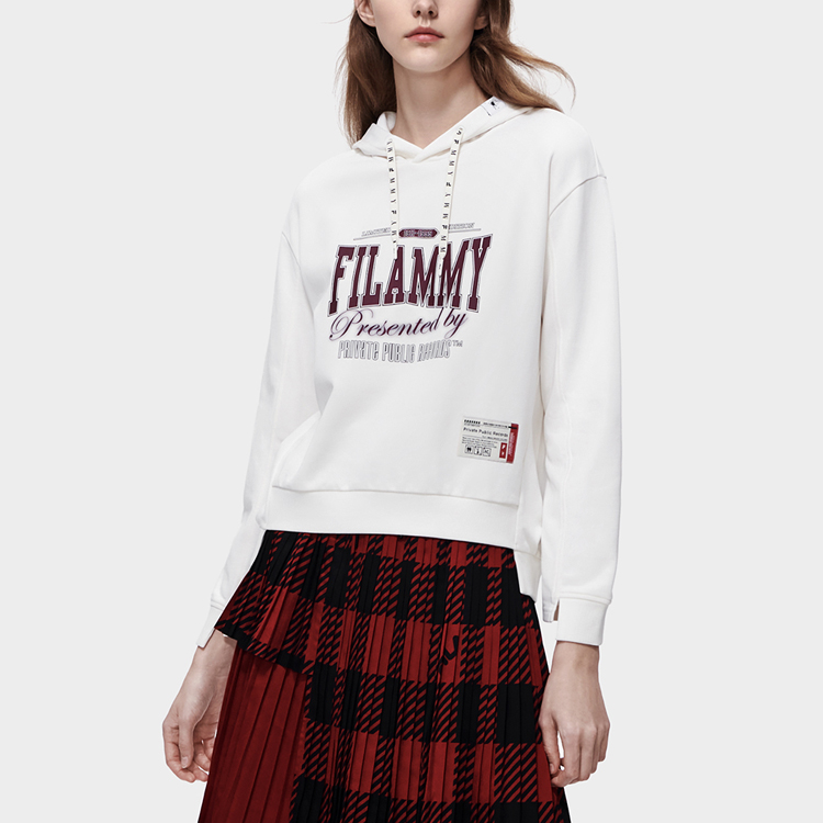 (Women) FILA Mihara Yasuhiro Hoodie Cream White Letter Print Pullover F11W313205F-IV 圖 5