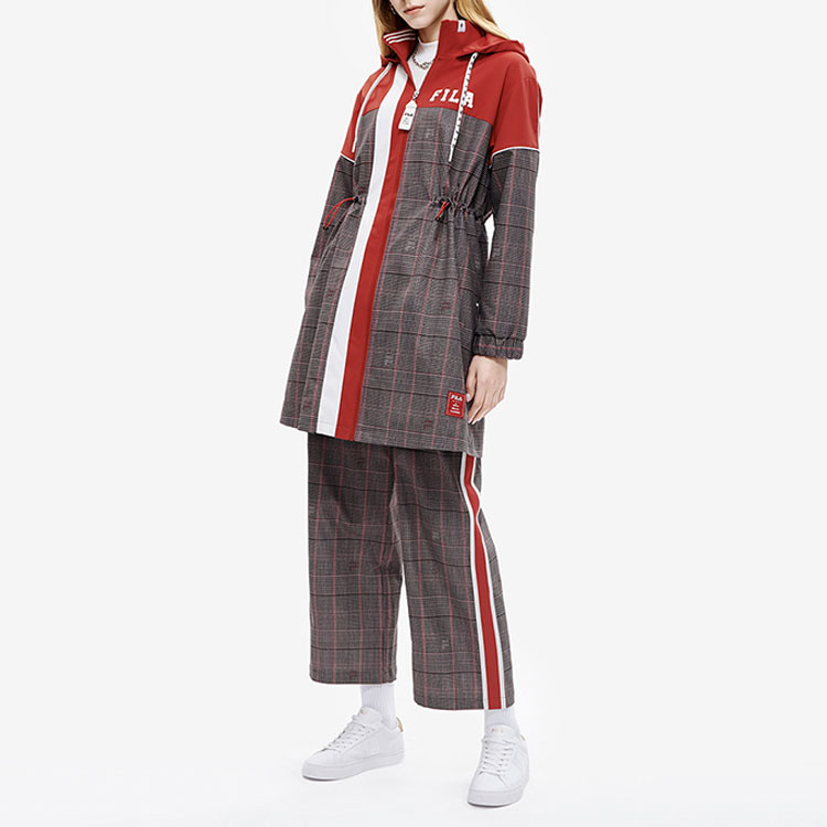 Shop (W) FILA x Mihara Yasuhiro 格纹拼接连帽夹克 鹿棕色 F11W213701F-BN