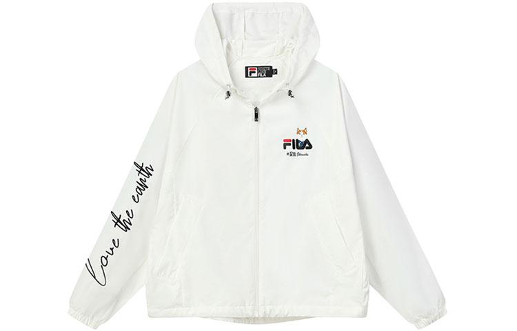 (Women) FILA Pepe Shimada Embroidered Owl Logo Hooded Jacket - Cloud Mushroom White F11W133798F-WT