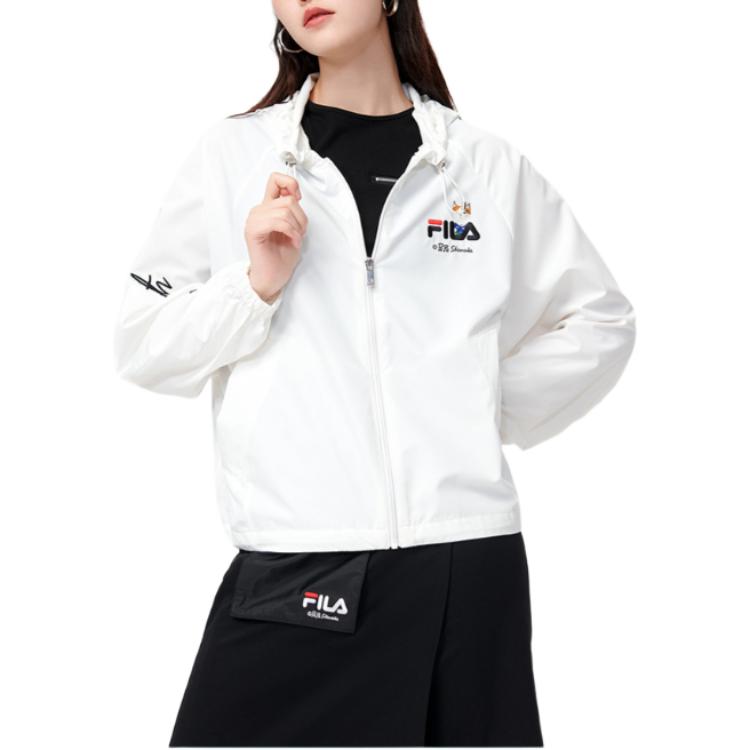 (Women) FILA Pepe Shimada Embroidered Owl Logo Hooded Jacket - Cloud Mushroom White F11W133798F-WT 圖 5