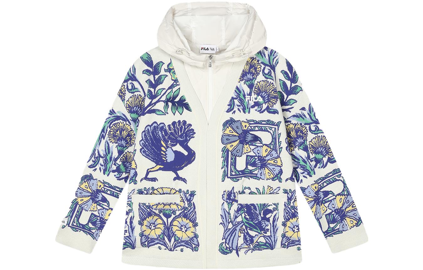 (Women) FILA x V&A Floral Print Hoodie  Full-Zip Knitted Jacket F11W418412F-ZA