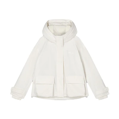 (Women) FILA V&A Museum White Hoodie Jacket Collaboration. F11W418901F-WT