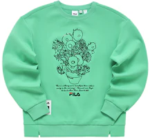 (Women) FILA x Van Gogh Museum Floral Oversized Knit Pullover Sweatshirt Green F11W218218F-LG (Women) FILA x Van Gogh Museum Floral Oversized Knit Pullover Sweatshirt Green F11W218218F-LG