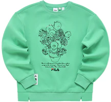 Order (Women) FILA x Van Gogh Museum Floral Oversized Knit Pullover Sweatshirt Green F11W218218F-LG