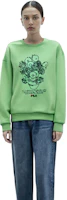 Shop (Women) FILA x Van Gogh Museum Floral Oversized Knit Pullover Sweatshirt Green F11W218218F-LG