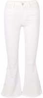 (Women) FRAME High Waist Slim White Flared Jeans with Side Slits JVM1683355780055 (Women) FRAME High Waist Slim White Flared Jeans with Side Slits JVM1683355780055