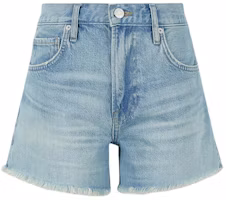 (Women) FRAME SS24 Mid-Rise Raw Hem Loose Denim Shorts Light Blue JVM1692176358500 (Women) FRAME SS24 Mid-Rise Raw Hem Loose Denim Shorts Light Blue JVM1692176358500