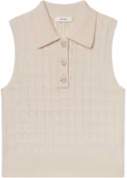 (Women) FRAME SS25 Layered Cable Knit Sleeveless Sweater Vest Women’s White WS25KSW006 (Women) FRAME SS25 Layered Cable Knit Sleeveless Sweater Vest Women’s White WS25KSW006