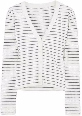 (W) FRAME Atasan Knit Lengan Panjang V-Neck Kancing Bergaris Wanita Multicolor JVM1683355777776 Buy (W) FRAME Atasan Knit Lengan Panjang V-Neck Kancing Bergaris Wanita Multicolor JVM1683355777776