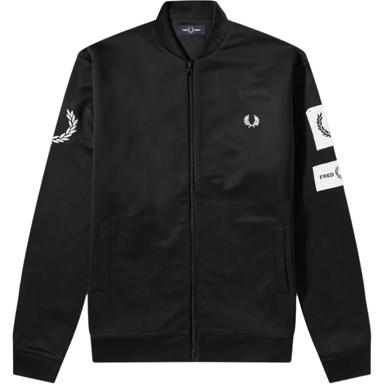 FRED PERRY Black Logo Baseball Collar Zip Jacket J4544-102