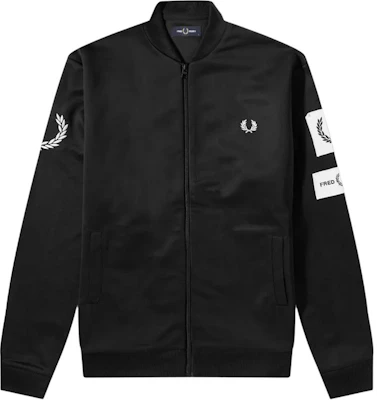 FRED PERRY Black Logo Baseball Collar Zip Jacket J4544-102 Buy FRED PERRY Black Logo Baseball Collar Zip Jacket J4544-102