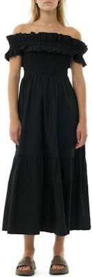 (W) 가니 블랙 미니멀 러플 맥시 슬립 드레스 F9168-099 Shop (W) 가니 블랙 미니멀 러플 맥시 슬립 드레스 F9168-099