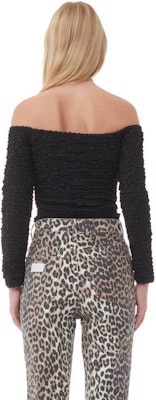 (W) 가니 블랙 오프숄더 니트 스웨터 캐주얼 풀오버. F8268-099 Shop (W) 가니 블랙 오프숄더 니트 스웨터 캐주얼 풀오버. F8268-099