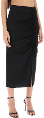 (W) GANNI 黑色中腰修身中長休閒洋裝 F8676-099 Shop (W) GANNI 黑色中腰修身中長休閒洋裝 F8676-099