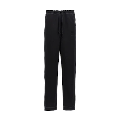 (Women) GANNI Black Solid Mid-Waist Straight-Leg Tie Casual Pants T3563099