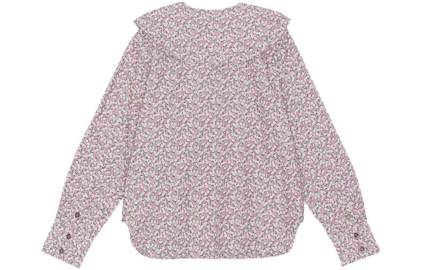 Lookbook (W) 가니 캐주얼 프린트 코튼 긴팔 셔츠 프로스트 그레이 F8218-523