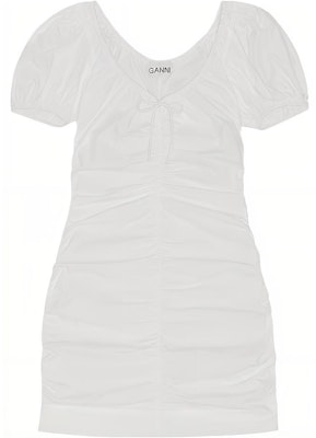 (W) 가니 코티지코어 퍼프소매 ruched 솔리드 미니 드레스. F7705151 Order (W) 가니 코티지코어 퍼프소매 ruched 솔리드 미니 드레스. F7705151