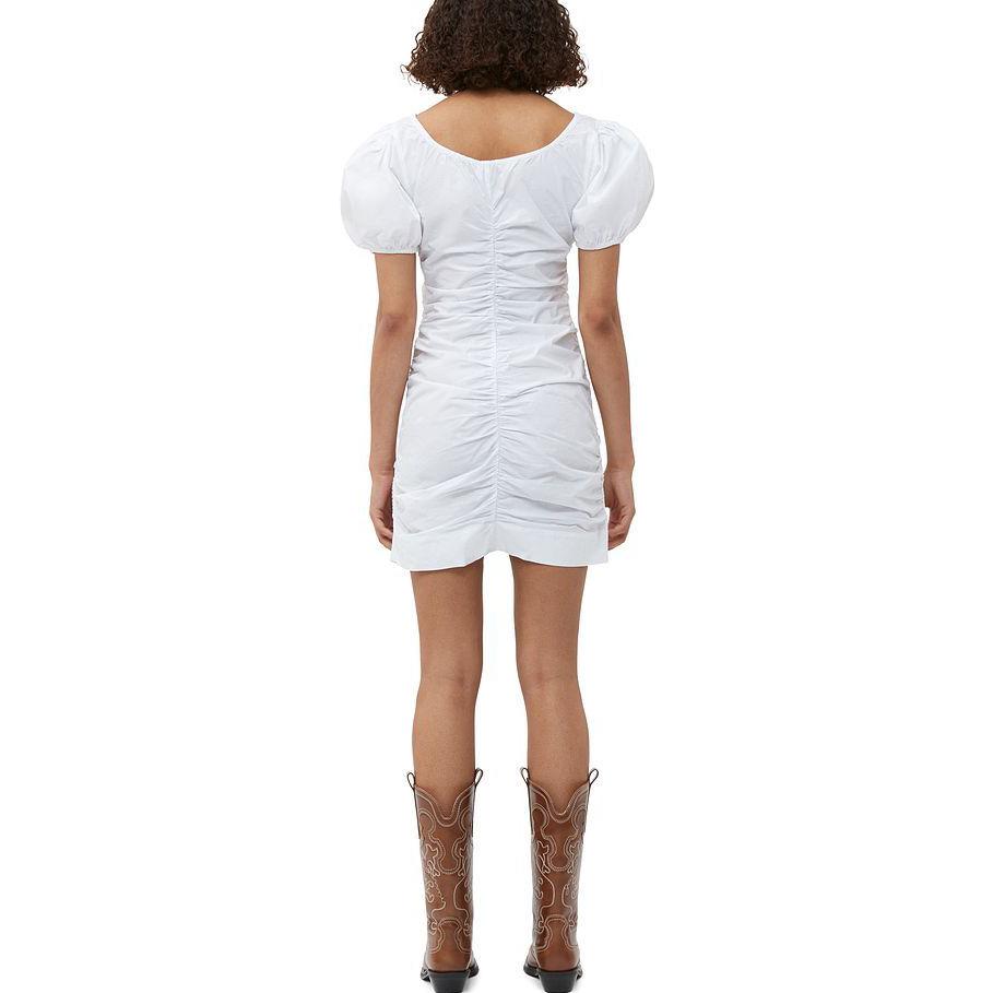 Shop (W) 가니 코티지코어 퍼프소매 ruched 솔리드 미니 드레스. F7705151