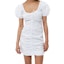 Details for (W) 가니 코티지코어 퍼프소매 ruched 솔리드 미니 드레스. F7705151
