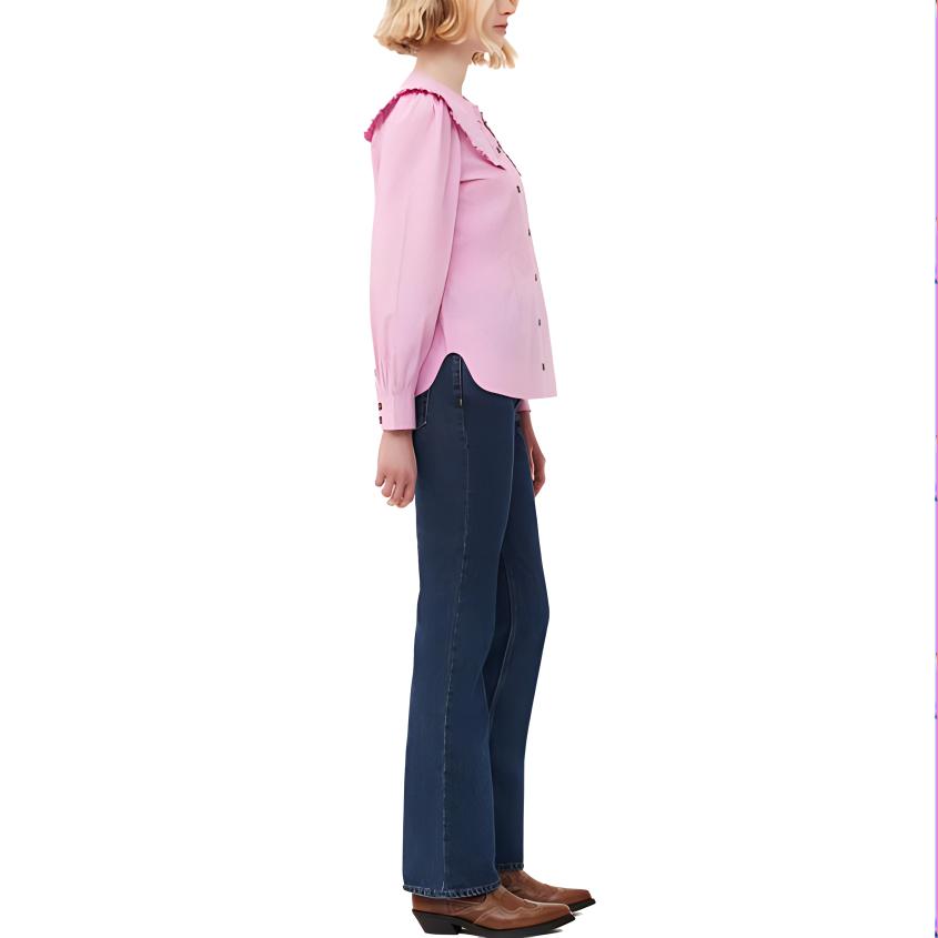 Purchase (W) 가니 코튼 폴린 피터팬 칼라 긴팔 셔츠 라벤더. F8639761