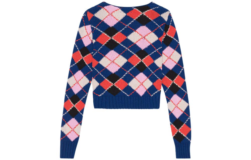 Lookbook (W) 가니 코튼 브이넥 가디건 라줄라이트 블루. K2045-756