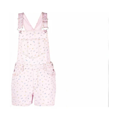 (Women) GANNI Floral Print Pink Short Overalls J1214