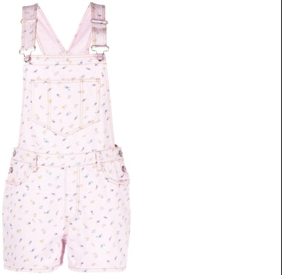 (W) GANNI 粉色花卉印花短款工装裤 J1214 Order (W) GANNI 粉色花卉印花短款工装裤 J1214