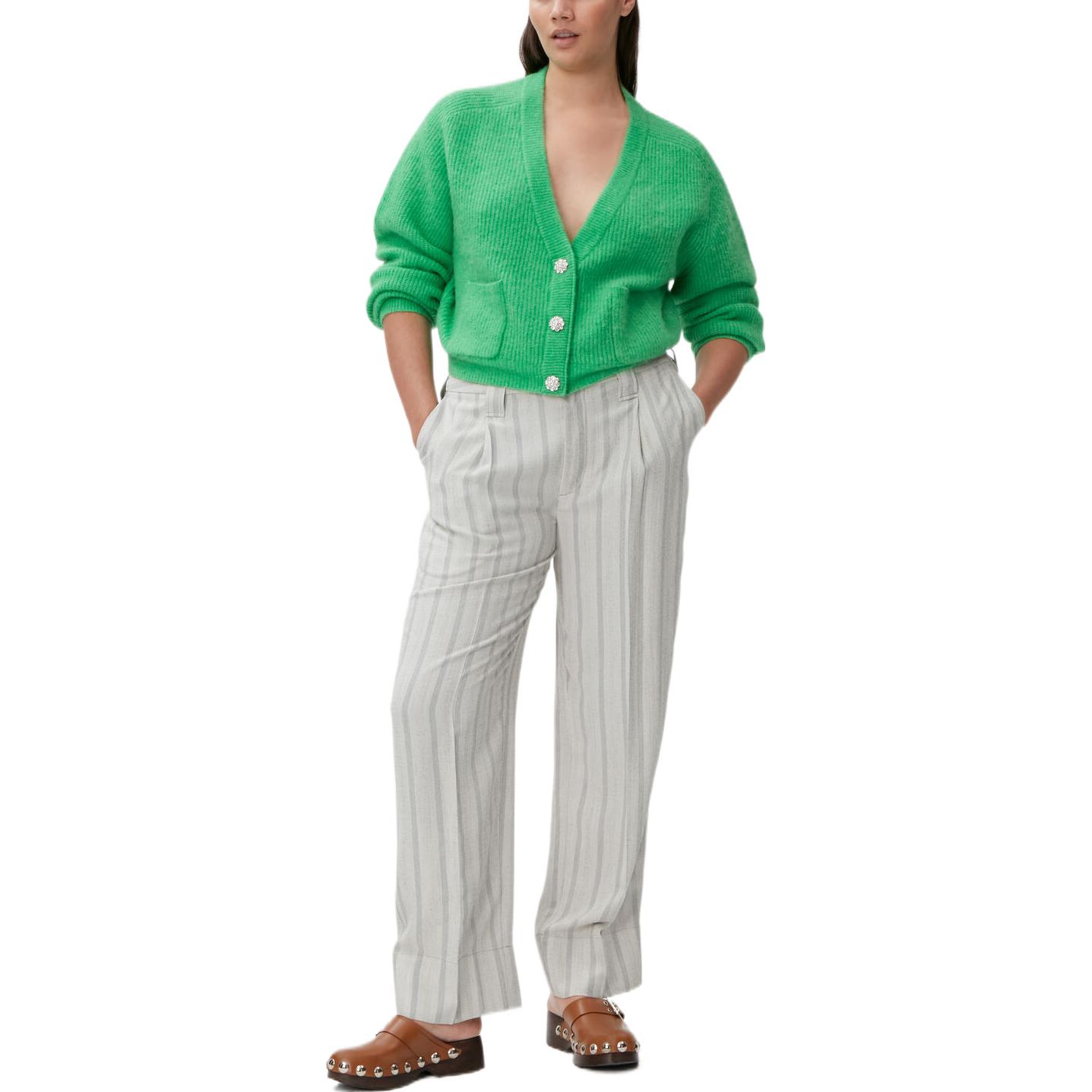 Shop (W) 가니 그린 브이넥 버튼업 긴소매 스웨터 K1739-801