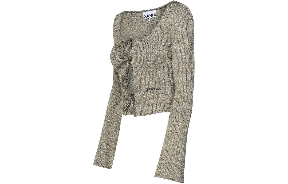 Shop (W) 가니 그레이 크루넥 싱글 버튼 니트 가디건 스웨터. K2069-018