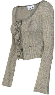 (W) 가니 그레이 크루넥 싱글 버튼 니트 가디건 스웨터. K2069-018 Shop (W) 가니 그레이 크루넥 싱글 버튼 니트 가디건 스웨터. K2069-018