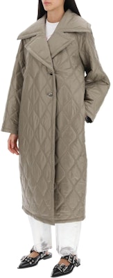 (W) 가니 카키 솔리드 컬러 디자인 긴팔 미디 코트 F8577-019 Lookbook (W) 가니 카키 솔리드 컬러 디자인 긴팔 미디 코트 F8577-019