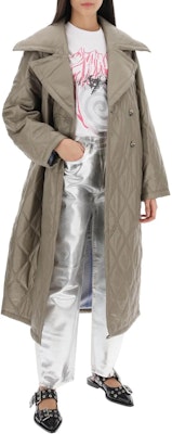 (W) 가니 카키 솔리드 컬러 디자인 긴팔 미디 코트 F8577-019 Shop (W) 가니 카키 솔리드 컬러 디자인 긴팔 미디 코트 F8577-019