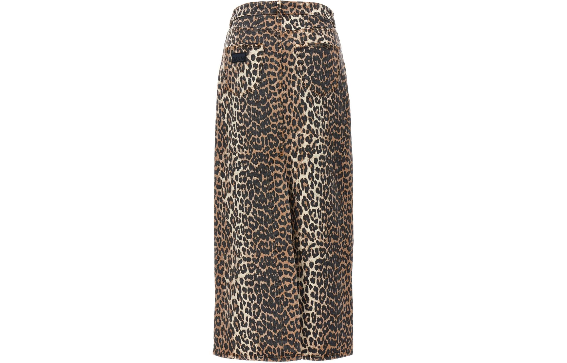 Lookbook (W) 가니 레오파드 프린트 버튼업 롱 캐주얼 원피스 멀티컬러. J1445-943