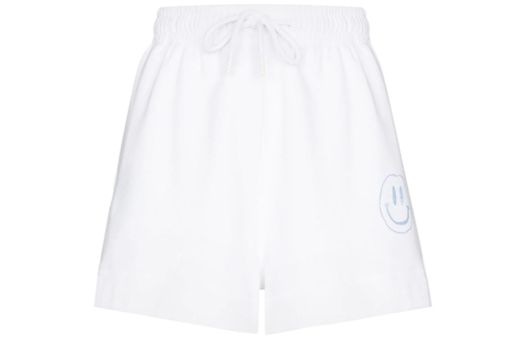 (Women) GANNI  Logo Smiley Drawstring Shorts White. T2795-694
