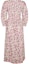 Lookbook (W) GAANNI Gaun Midi Lengan Panjang Cetak Bunga Pink Katun F8711-787