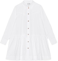 (Women) GANNI Pleated Poplin Short Shirt Dress Long Sleeve F8716151 (Women) GANNI Pleated Poplin Short Shirt Dress Long Sleeve F8716151