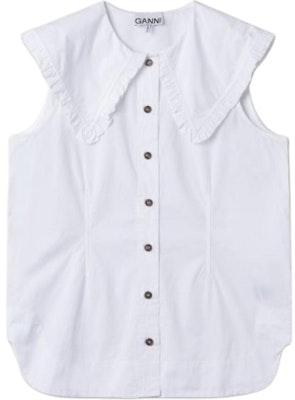 (W) 가니 레이스 칼라 화이트 민소매 코튼 셔츠 F4715-151 Order (W) 가니 레이스 칼라 화이트 민소매 코튼 셔츠 F4715-151