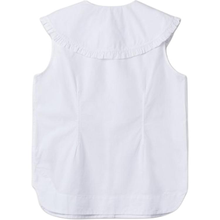 Lookbook (W) 가니 레이스 칼라 화이트 민소매 코튼 셔츠 F4715-151