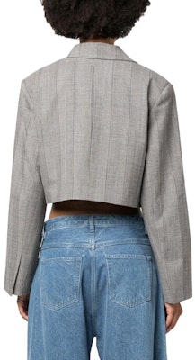 (W) 가니 슬림핏 싱글버튼 크롭 롱 슬리브 자켓 라이트 그레이. F8213-523 Shop (W) 가니 슬림핏 싱글버튼 크롭 롱 슬리브 자켓 라이트 그레이. F8213-523