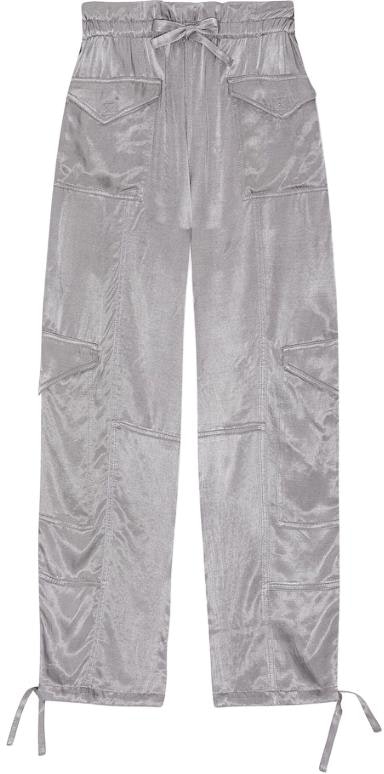 women-ganni-solid-color-elastic-waist-casual-cargo-pants-frost-gray-f8609523