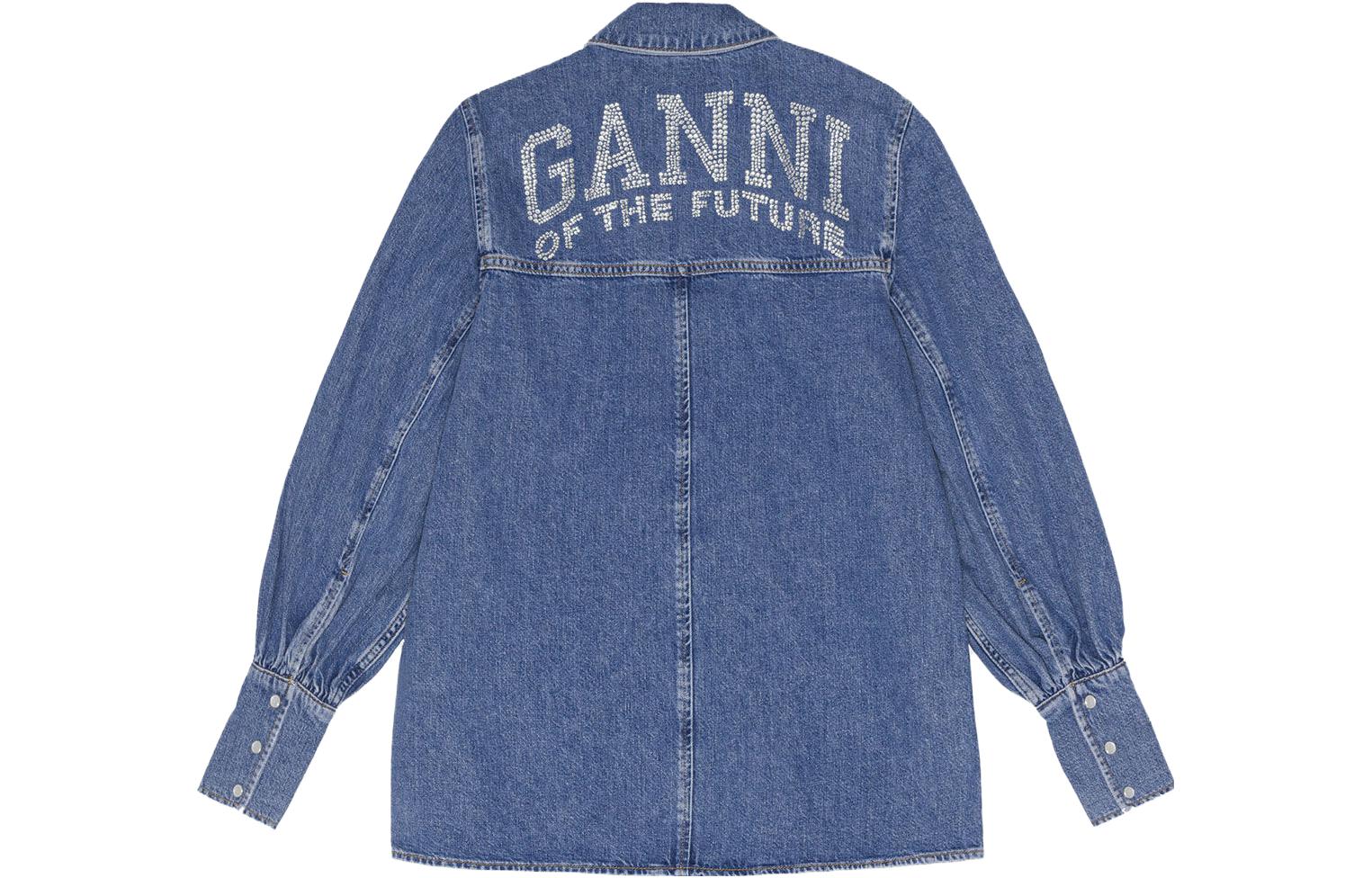 Lookbook (W) 가니 솔리드 컬러 긴팔 칼라 셔츠 J1310-569