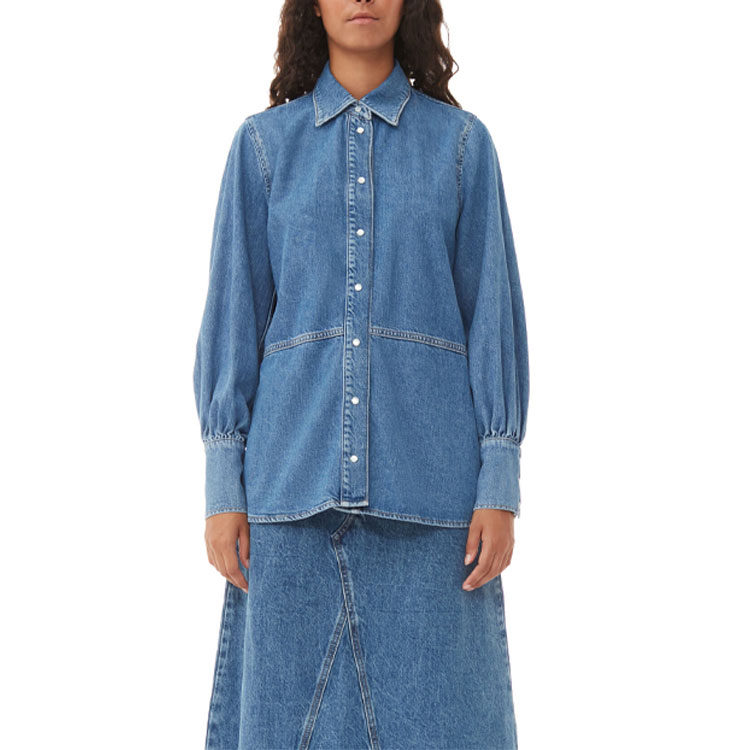 Shop (W) 가니 솔리드 컬러 긴팔 칼라 셔츠 J1310-569