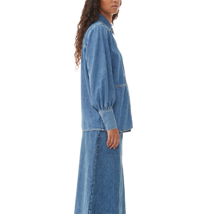 Details for (W) 가니 솔리드 컬러 긴팔 칼라 셔츠 J1310-569