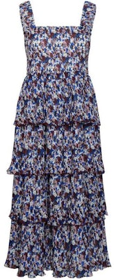 (W) GANNI 复古花卉荷叶边扎染波西米亚连衣裙休闲优雅风格. F8862-999 Buy (W) GANNI 复古花卉荷叶边扎染波西米亚连衣裙休闲优雅风格. F8862-999