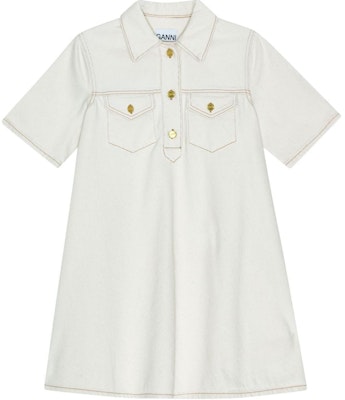 (W) 가니 화이트 솔리드 폴로 카라 루즈핏 반팔 미니 드레스. J1454-135 Buy (W) 가니 화이트 솔리드 폴로 카라 루즈핏 반팔 미니 드레스. J1454-135