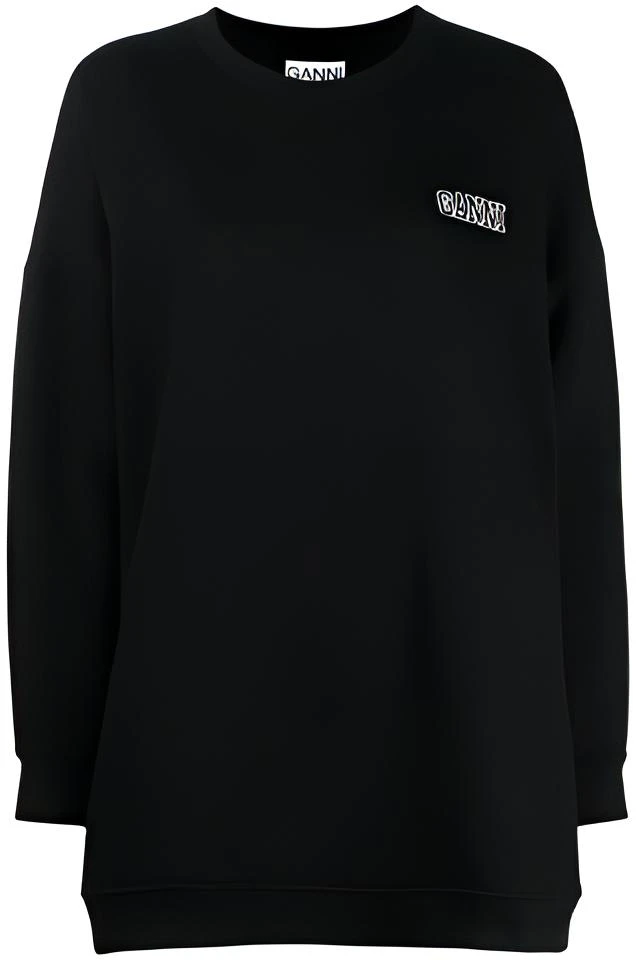 women-ganni-black-crewneck-embroidered-long-sleeve-sweatshirt-t2922-099